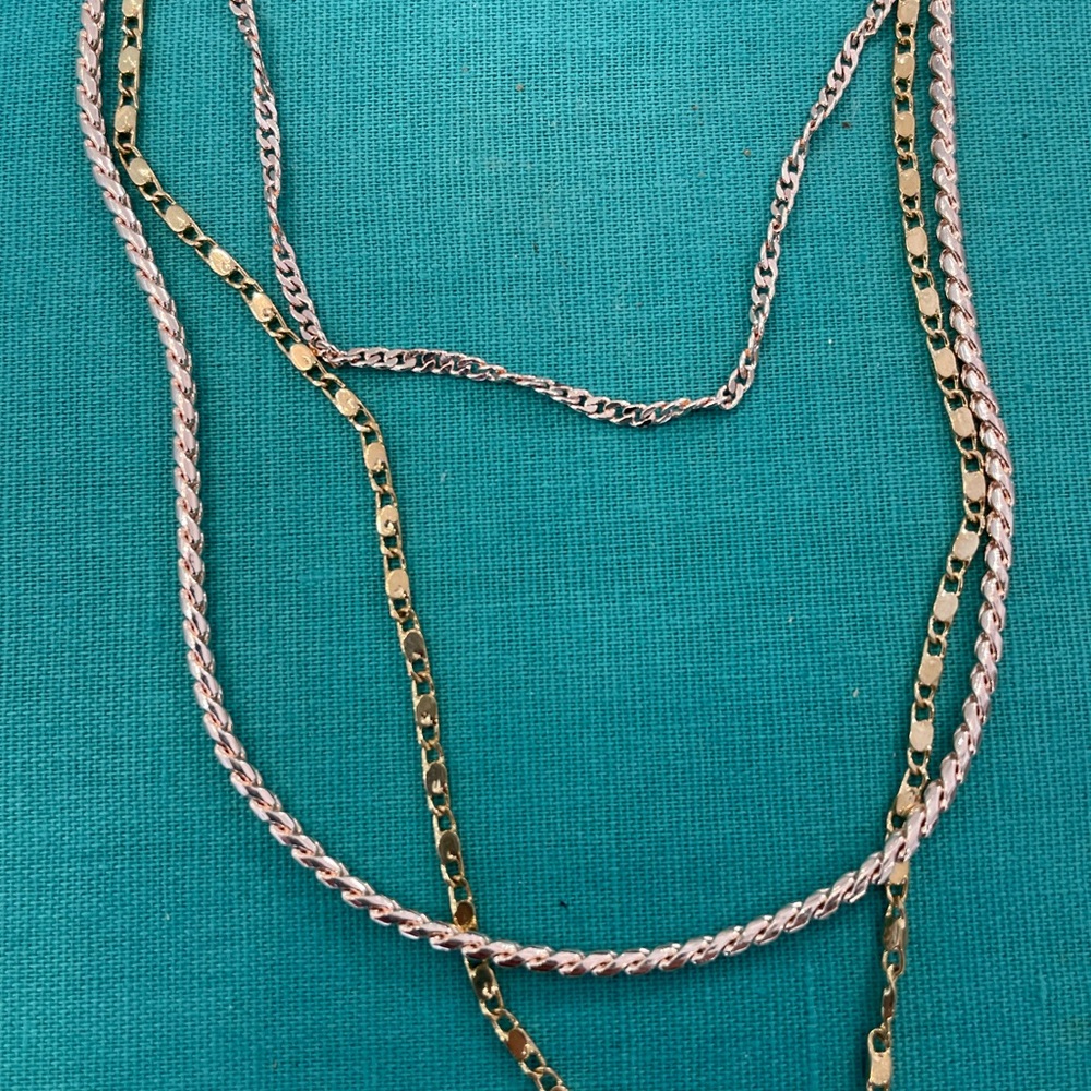 Free people rose gold layered necklace